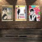 Плакат Одри Хепберн, настенный художественный принт черного и белого цветов в стиле Хепберн, Картина на холсте для гостиной, спальни, домашний декор