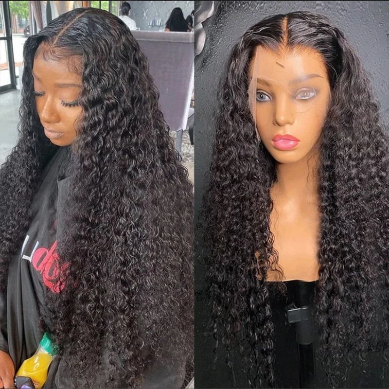 

Длинные кудрявые синтетические кружевные передние парики плотностью 180%, 26 дюймов, парики без клея на сетке для женщин с детскими волосами, п...