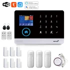 Tuya умная система сигнализации для дома охранная система с датчиком двери детектор GSM Беспроводная сигнализация совместима с Alexa и Google