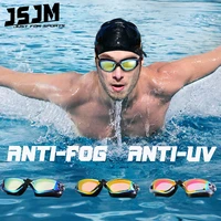 jsjm 2pcs professional adults hd swimming goggles silicone waterproof swim uv protection anti fog adjustable swim glasses unisex