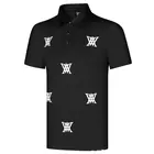 Летняя мужская одежда, новинка, футболка для гольфа с коротким рукавом, новинка, черные или белые цвета, уличная дышащая спортивная рубашка для отдыха