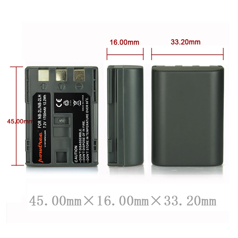 POWTREE NB 2L Батарея + ЖК дисплей Зарядное устройство для цифровых камер Canon EOS 350D/400D Rebel