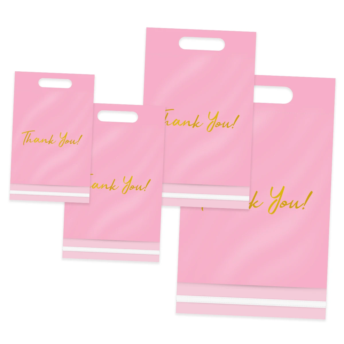 Полиэтиленовые пакеты с розовой ручкой пластиковые принтом спасибо