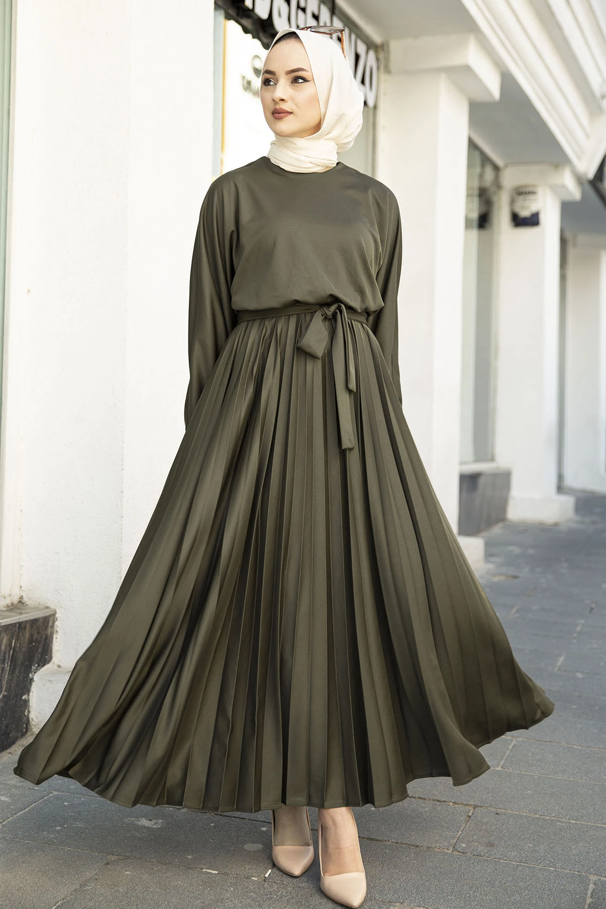 Бегония плиссированное платье Рамадан мусульманский хиджаб Абая для женщин абаи