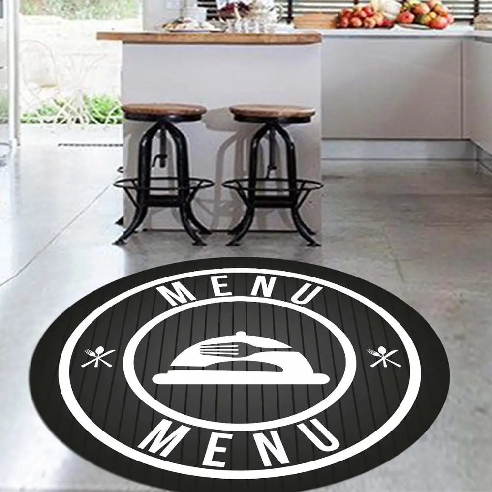 Еще черно белые рамки меню с 3d рисунком Нескользящие задние круглые кухонные