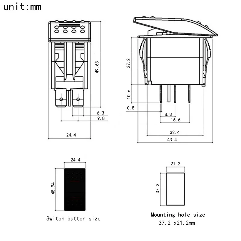 12V24V 2 Позиции 6Pin на мотор колесах лодка яхта ван морской кулисный переключатель