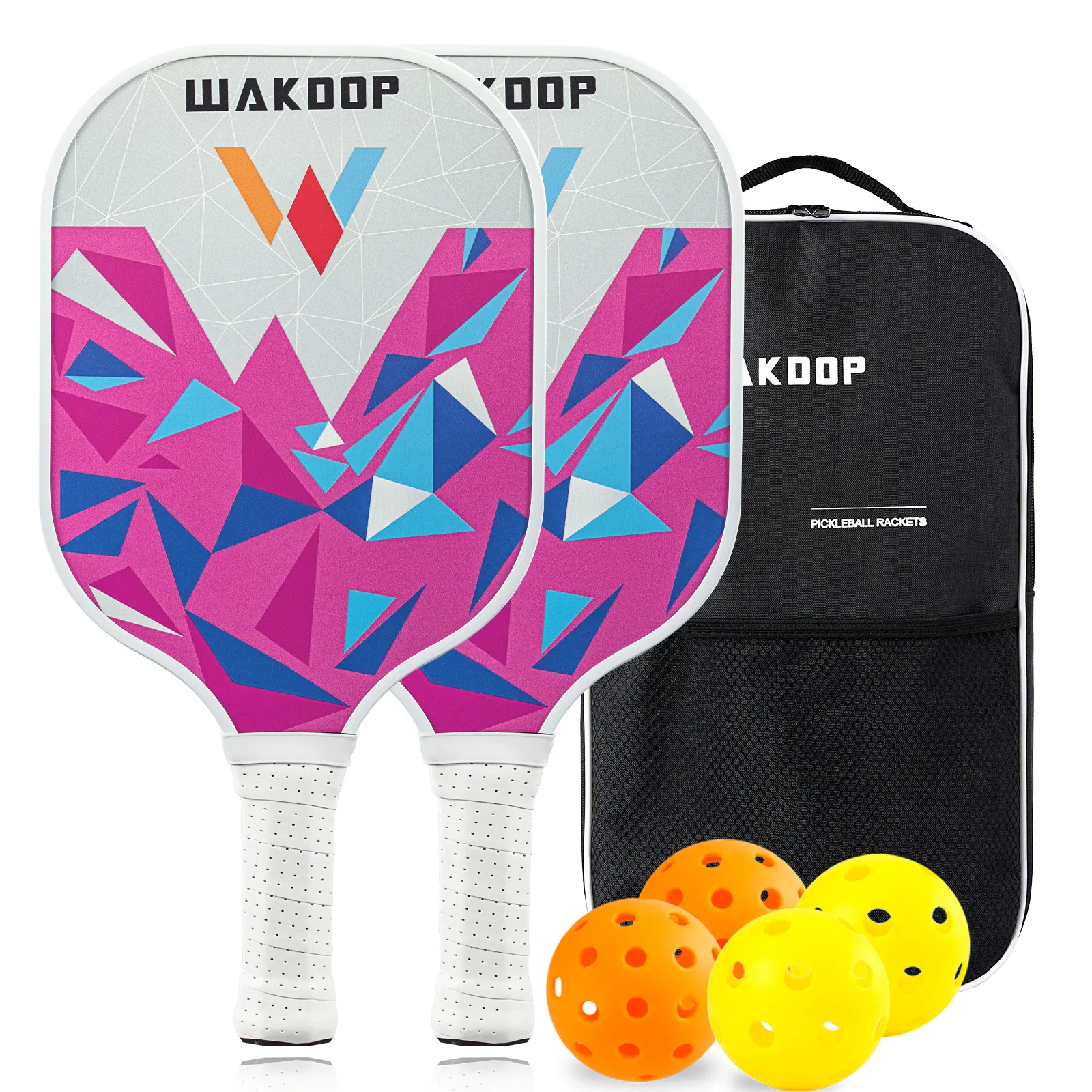 

Pickleball Paddle Set,Carbon Pickleball Racket Set of 2 Rackets and 4 Pickleballs Balls,Pickleball Racquet with Portable Bag