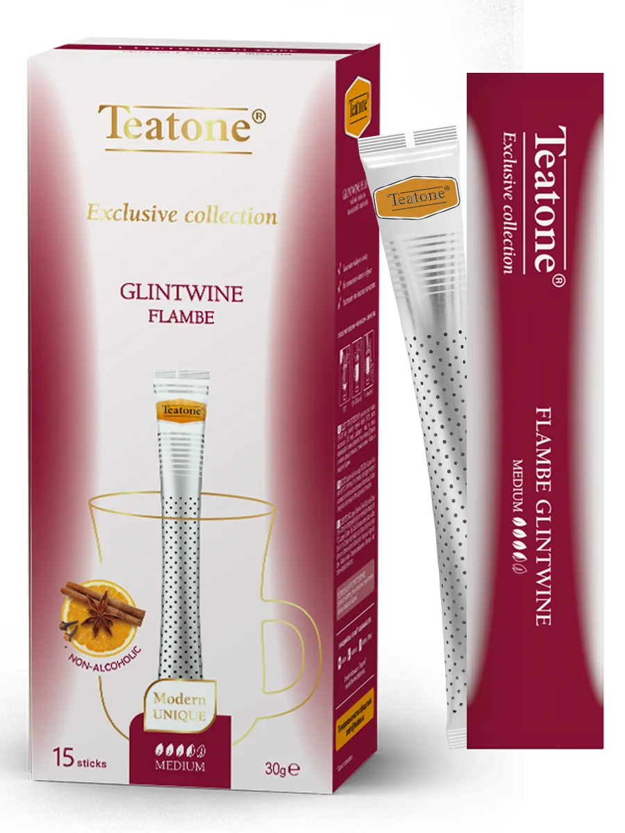 Чайный напиток Пылающий Глинтвейн в стиках Teatone 15 стиков по 2г. Стик заменяет