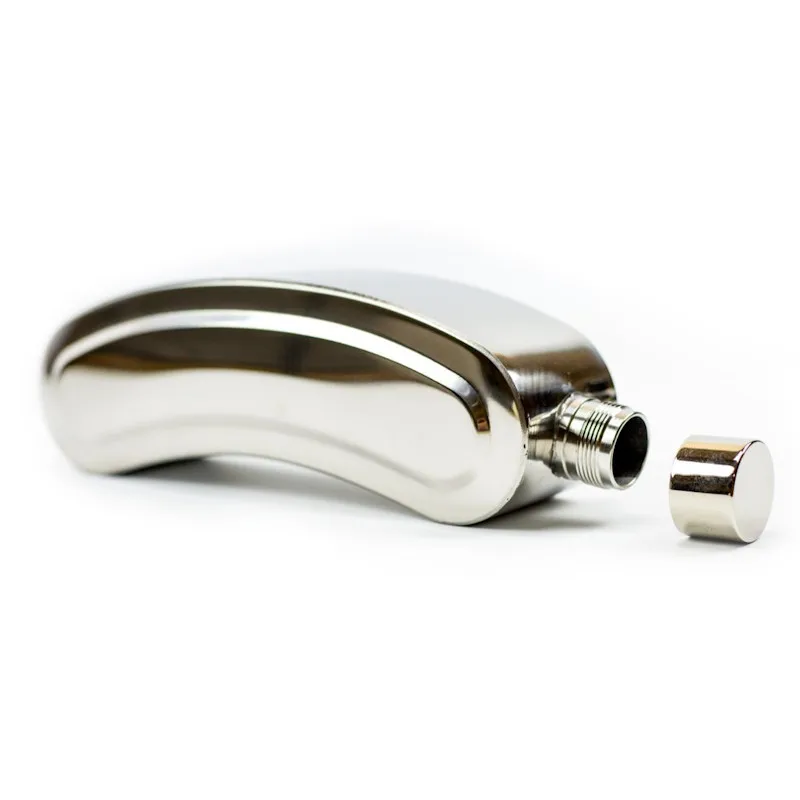 Фляга Банан 800 мл. металлическая в кожаном чехле с наплечным ремнем для переноски