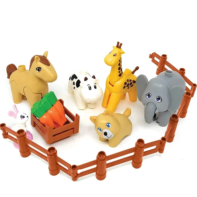 

50pcs Big Size Toys for Children Diy Building Blocks Animal Model Accessories Figures Lion Panda Compatible Tiger Christmas Gift