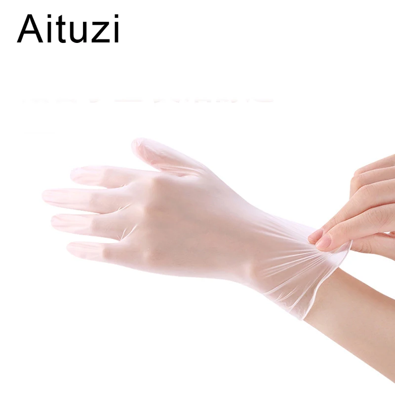 

Перчатки Aituzi из ПВХ для уборки дома, водонепроницаемые одноразовые пластиковые Нескользящие прочные для прачечной, уборки дома, кухни