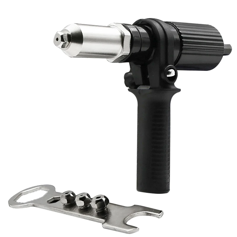 

Professional Rivet Gun Adapter Kit with 4Pcs Different Matching Nozzle Bolts, Rivet Nut Gun Machine Riveter Insert Nut Tools