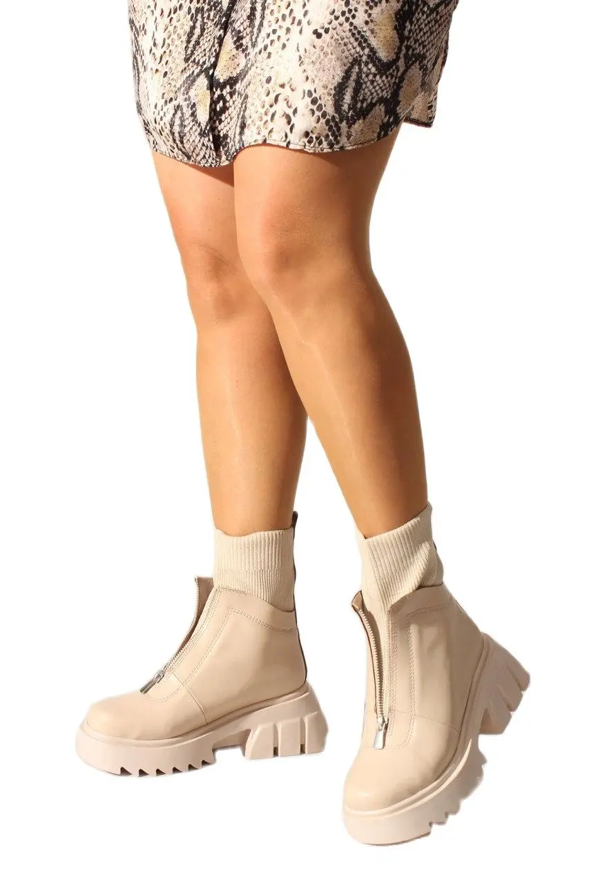 

2021 Winter New Season Women Stretch Boots Thermo Orthopedic Sole 6 Cm Warm Zipper Detail Stylish Non-Slip Sole Turkey Elegant