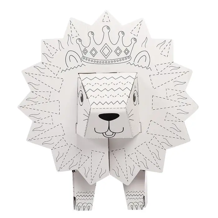 Набор для творчества Львёнок Мур раскраска-конструктор из картона | Игрушки и