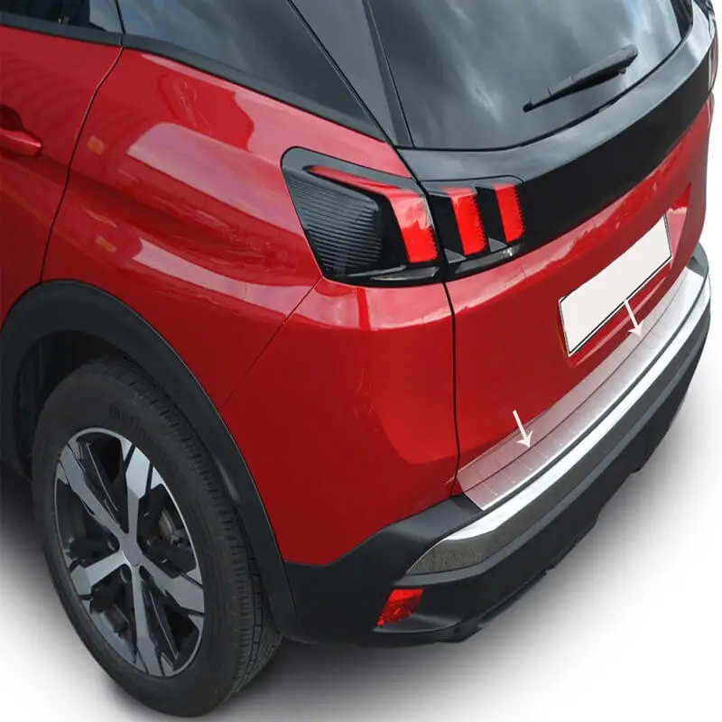 

Rear Bumper Sill Cover S. Steel Rear Bumper Protector Rear Bumper Guard for Peugeot 3008 II 2016-UP
