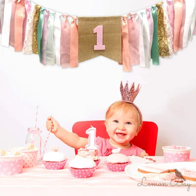 

Dining Chair Pull Flag Cute Baby First Birthday Party Decoration Banner Baby Shower Garland Hanging Bunting Supplies Photo Props