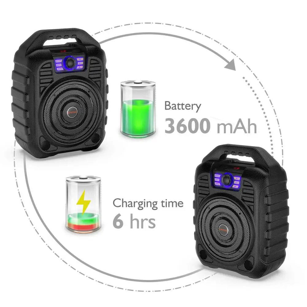 EARISE T26 портативная PA система Bluetooth динамик и беспроводной микрофон для караоке