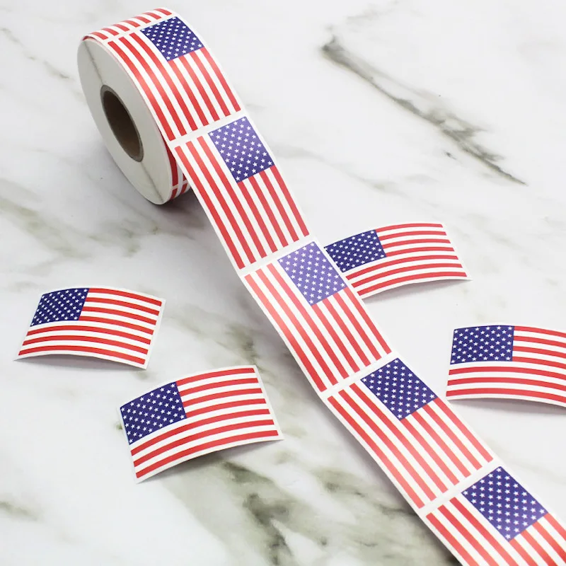 

2021 Independence Day American Flag Clothes Face Daily Necessities Label Sticker 500pcs