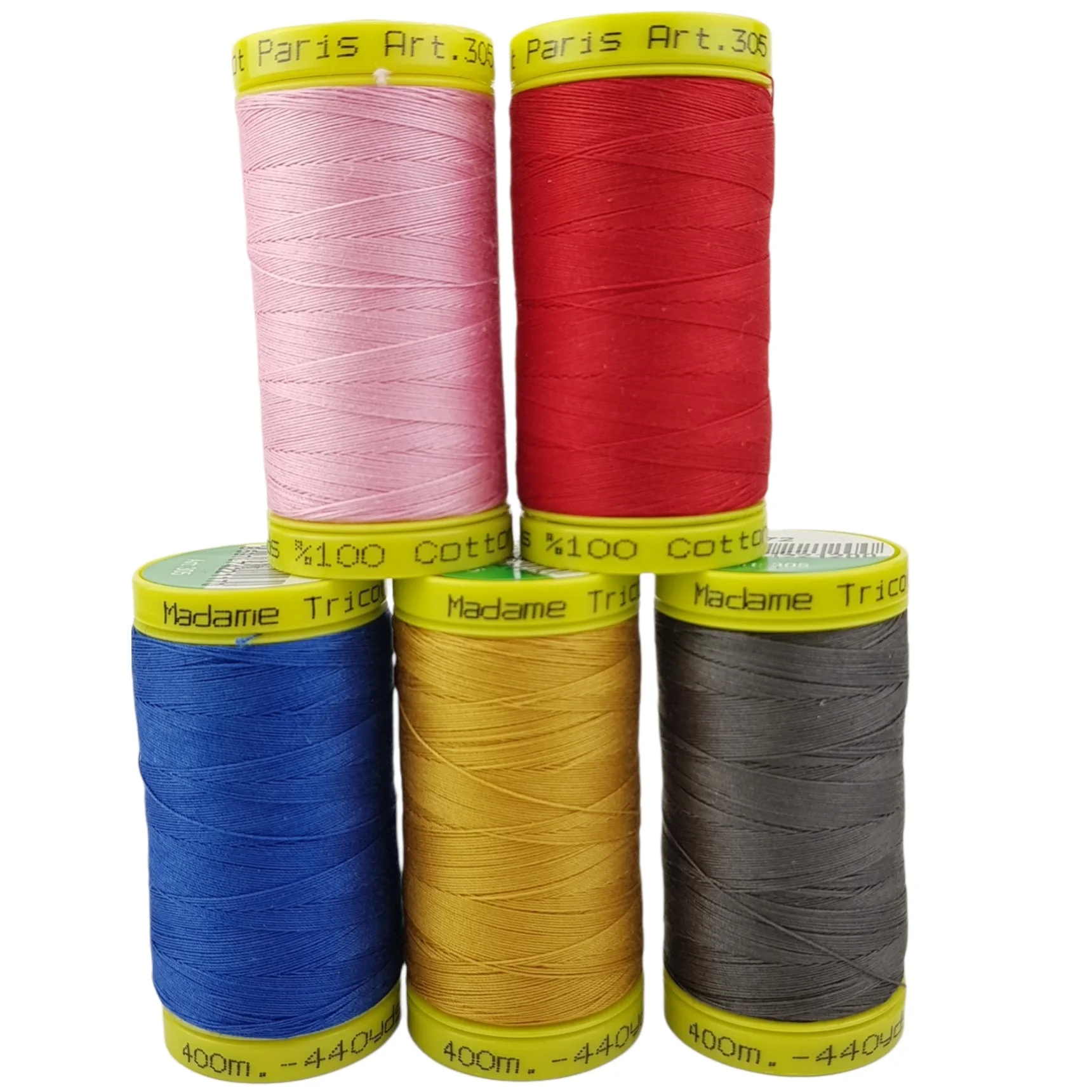 Madame Tricote Paris% 100 хлопок швейная нить 5 катушек x 400 метров набор ручной шить квилтинг швейная машина ручной работы красочный