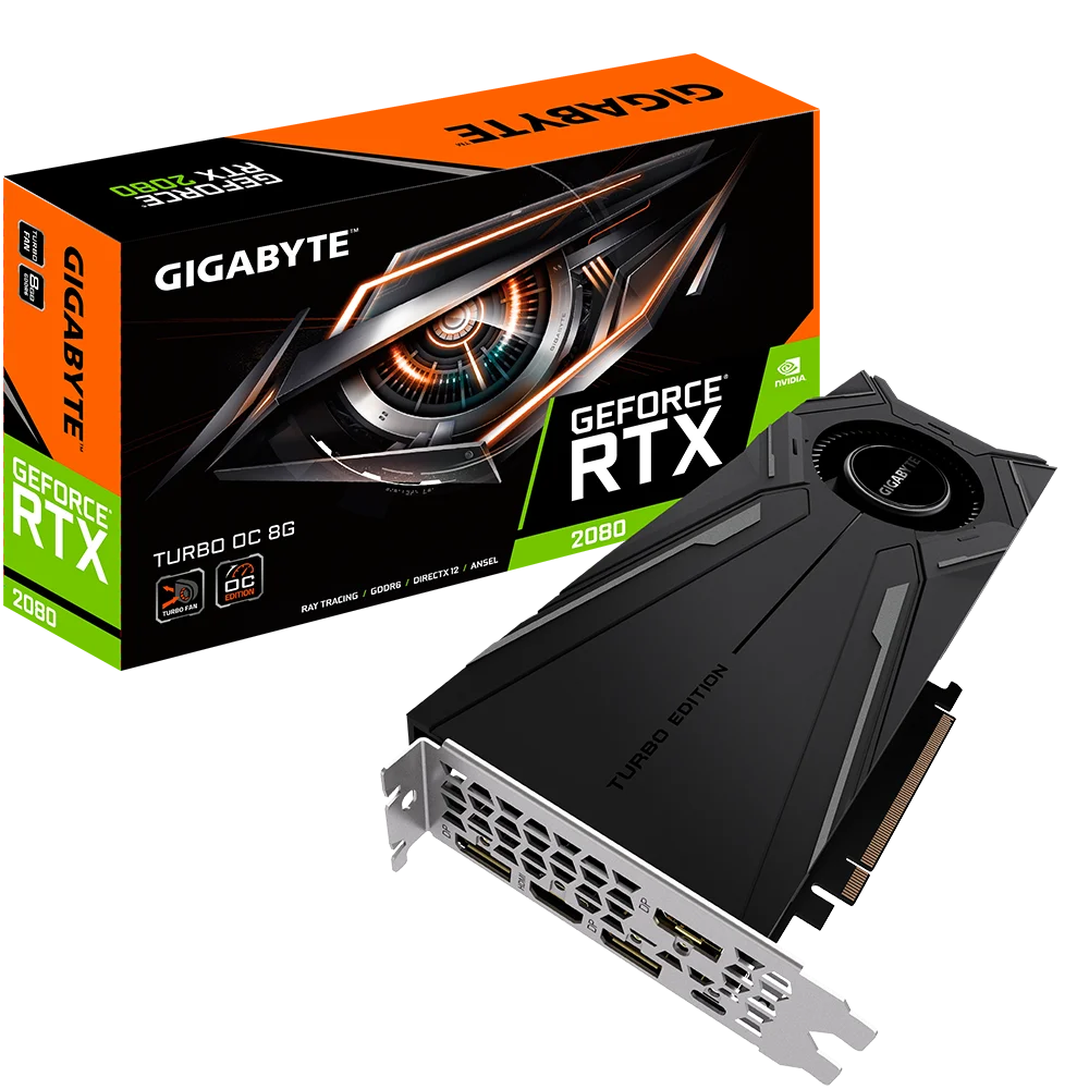 Видеокарта Gigabyte Turbo nVidia GeForce RTX 2080 1785MHz 8192MB 14000MHz 256 bit RTL [GV-N2080TURBO OC-8GC] | Компьютеры и