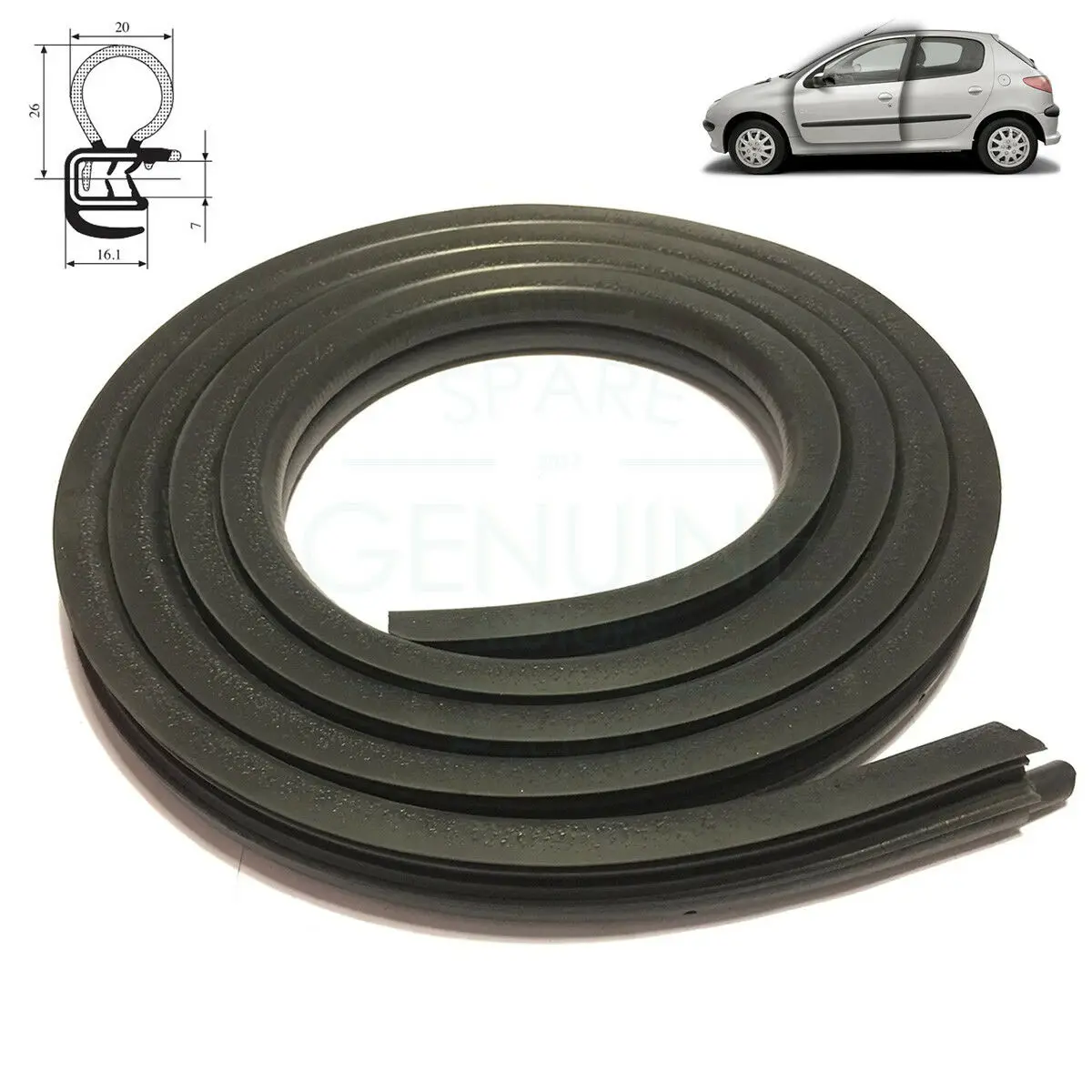 

FOR PEUGEOT 206 FRONT REAR RH / LH DOOR REAR TAILGATE WEATHERSTRIP RUBBER SEAL 1998-2006