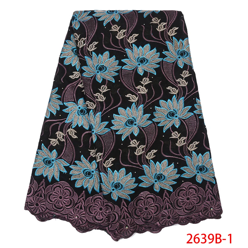 African fabric lace 2019 High quality swiss New voile in switzerland with embroidery stones KS2639B-3 | Аксессуары для одежды