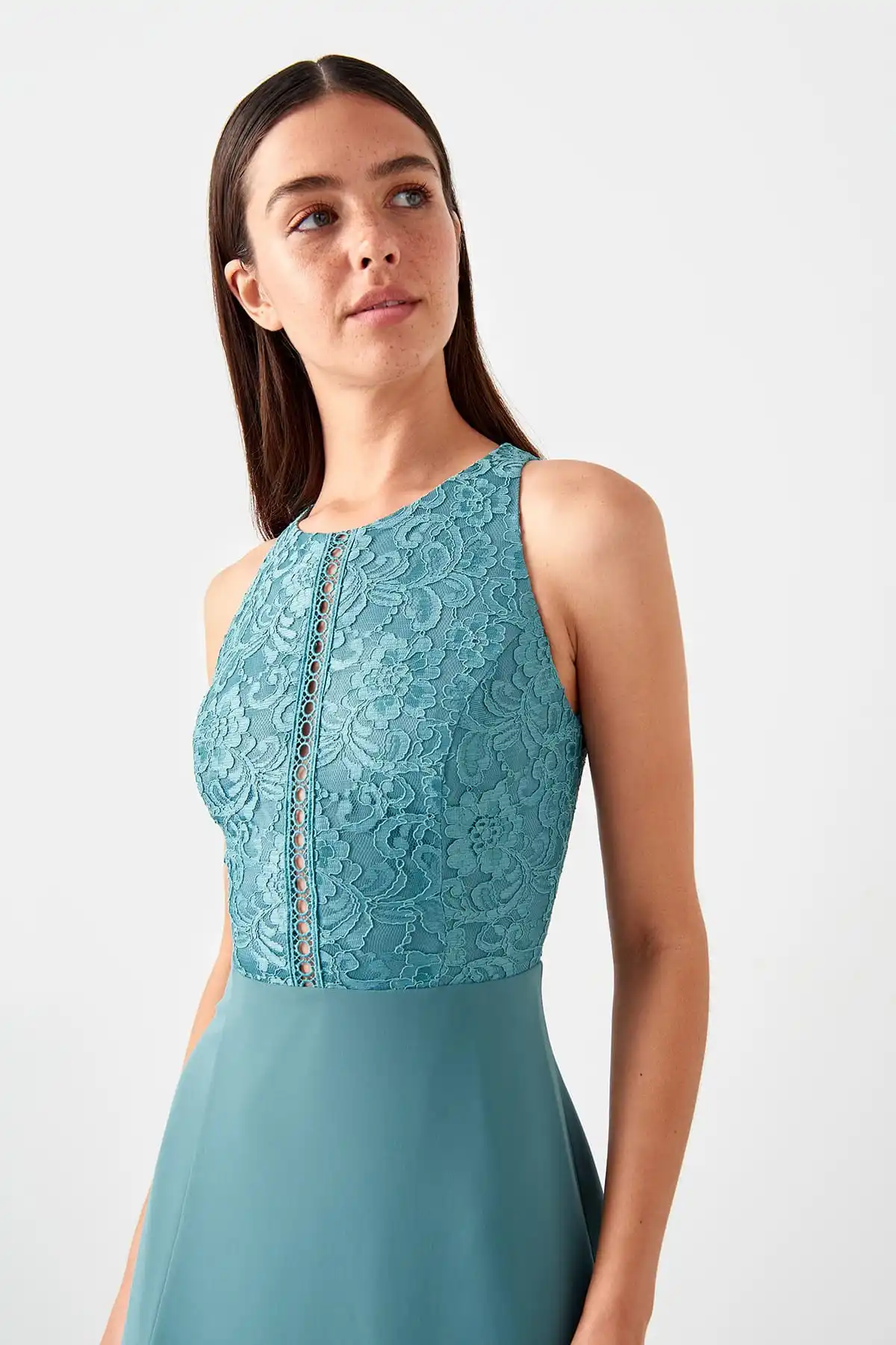 Trendyol воротник деталь вечернее платье TPRSS19AE0010|Вечерние платья| |