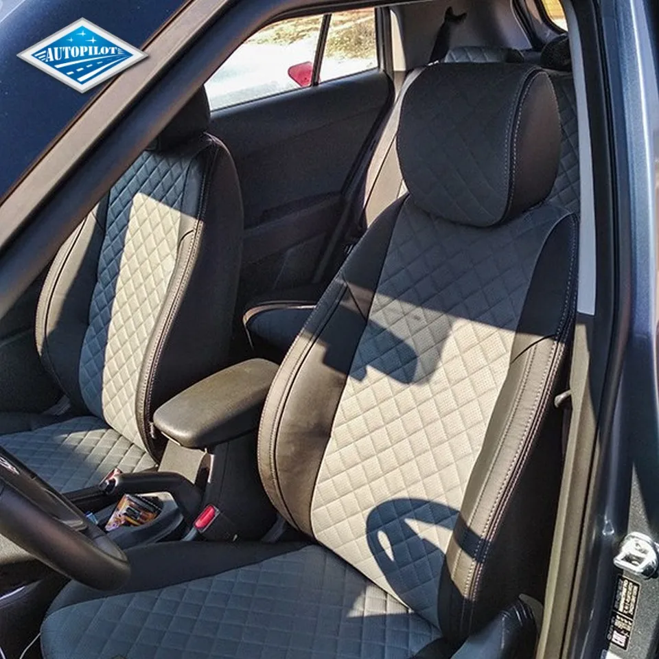 Для Hyundai Creta 2016 2019 Комплект модельных авточехлов из экокожи Аригон РОМБ