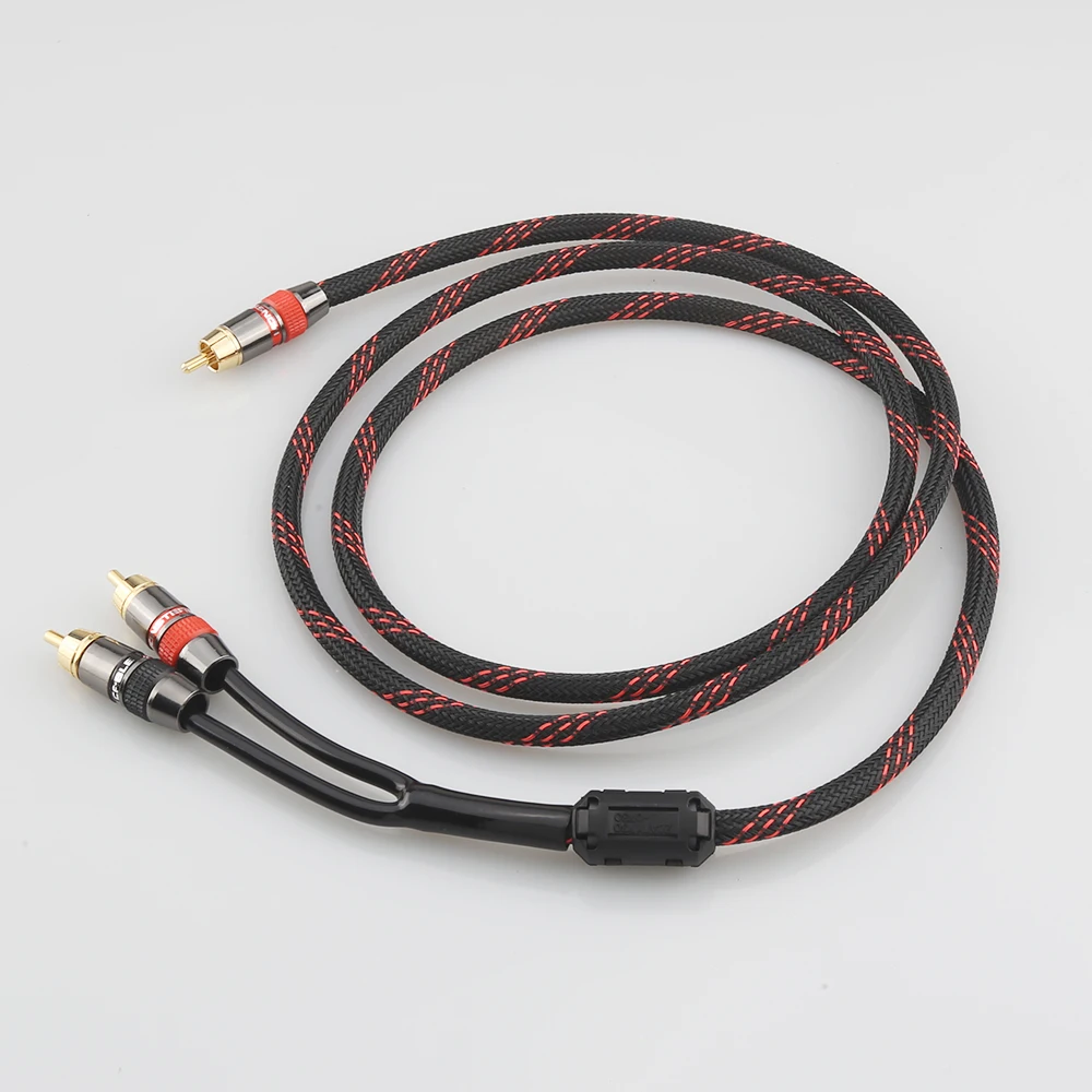 Новый Hi Fi Audiocrast A53 медный стерео RCA штекер на 2 ×RCA аудио сигнальный кабель