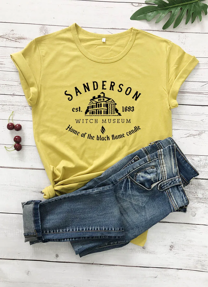 Sanderson/футболка из хлопка с графическим принтом, Новое поступление, унисекс, забавная футболка, Хэллоуин рубашка, футболка