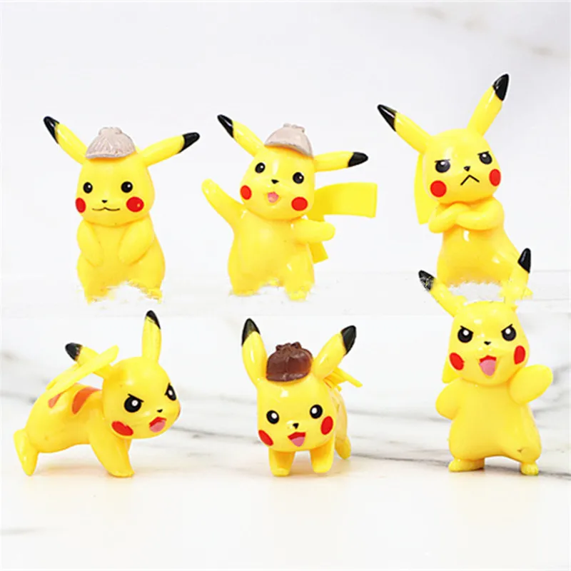 

6pcs/set POKEMON Pikachu Cute Cartoon Dolls Children Toys Desktop Ornaments DIY Figure Model Gifts for Kids Y215