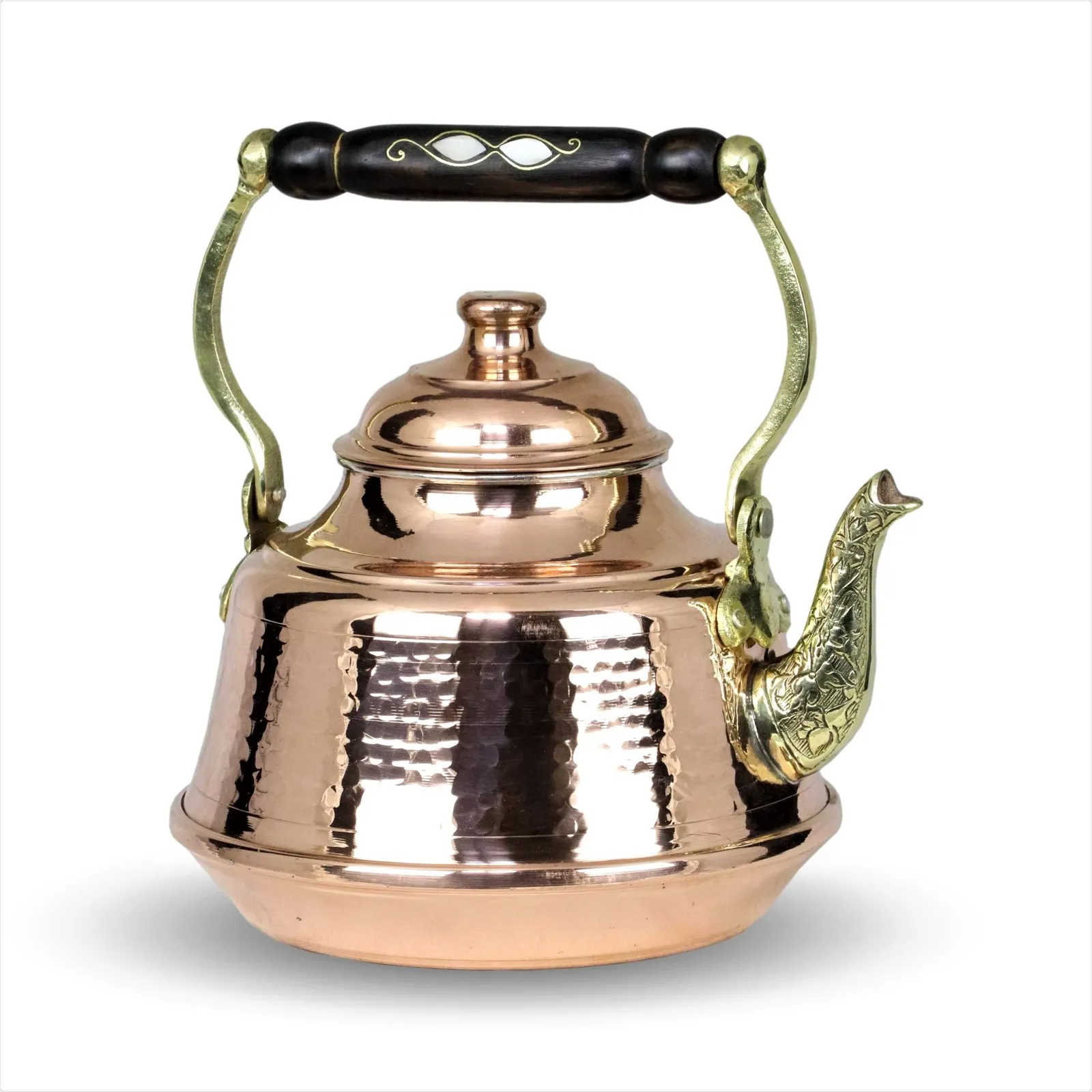 

Morya Copper Turkish Tea Pots Set 1teapot Warmer Coffee Teaware Kettle Infuser Vintage Kitchen Decor Handmade 1.3 Lt