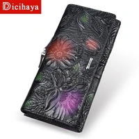 DICIHAYA New Arrive Ladies Wallets Leather Women Long Purse Flower Embossing Female Hasp Wallet Money Cards Purse Phone Bag