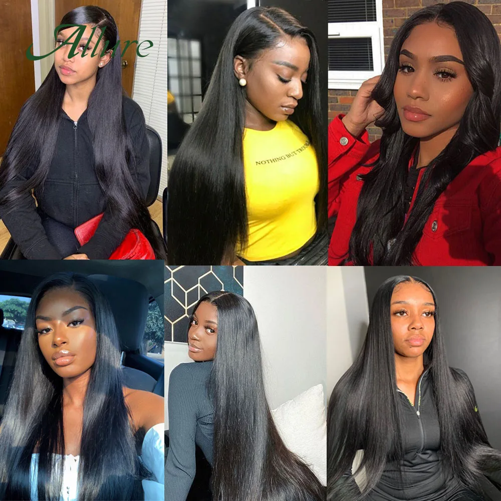 Прямые человеческие волосы пряди с закрытием бразильские плетение 3 4*4 для