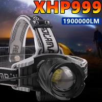1999999lm headlamp fishing headlight xhp999 4 modes zoomable waterproof super bright camping light powered by 2x18650 batteries