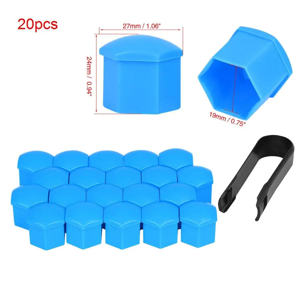 Blue Uxcell 20 шт 19 мм красный пластиковый автомобильный гайка наконечник винт ступицы обода болт крышки пылезащитный колпачок колесные гайка с болтом защитный колпачок - Цвет: Blue