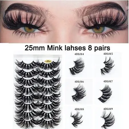 8 пар 4D норковые ресницы натуральные накладные драматический объем Макияж