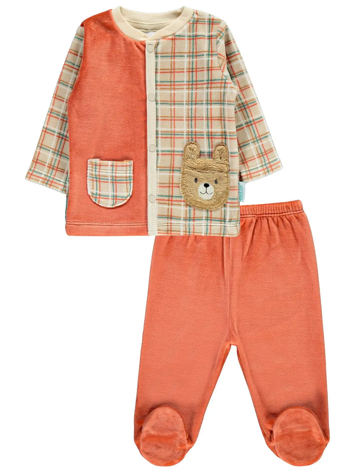 

Kujju Baby Boy Pajamas Set 3-6 Months Orange Color 80% Cotton 20% Polyester Long Sleeve
