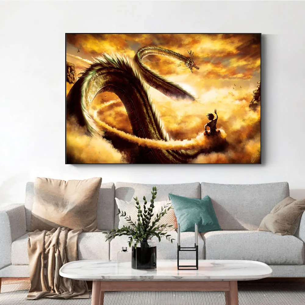 

Bandai Japanese Classic Anime Dragon Ball Poster Shenron Dragon Canvas Painting Wall Art Print HD Picture Living Room Home Decor