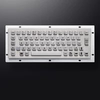 rugged 65 keys waterproof panel mount kisok cnc machine stainless steel industrial metal keyboard