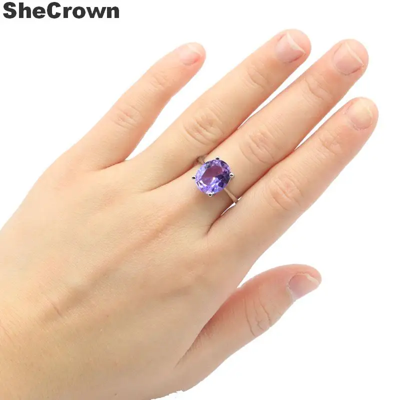Серебряные кольца SheCrown 12x10 мм с топазом меняющим цвет | Украшения и аксессуары