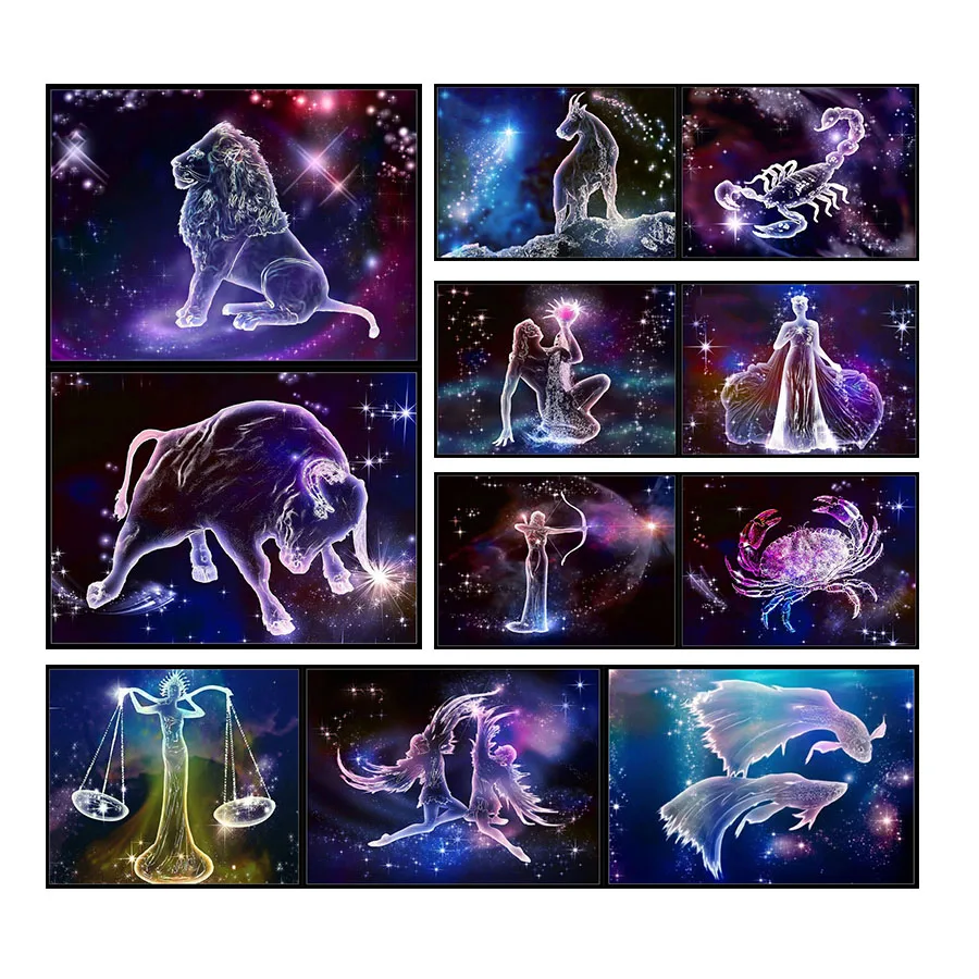 

Распродажа, алмазная живопись, Знак зодиака, узор, звезда, наборы для вышивки крестиком, рукоделие, хобби, созвездия, мозаичная вышивка для в...