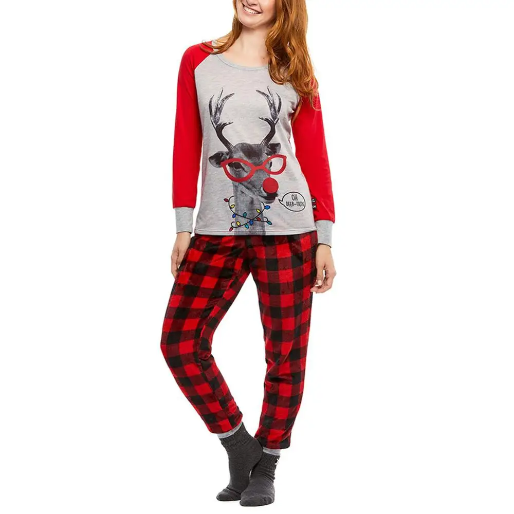 Новейший Рождественский праздничный Семейные комплекты комплект пижамы одежда