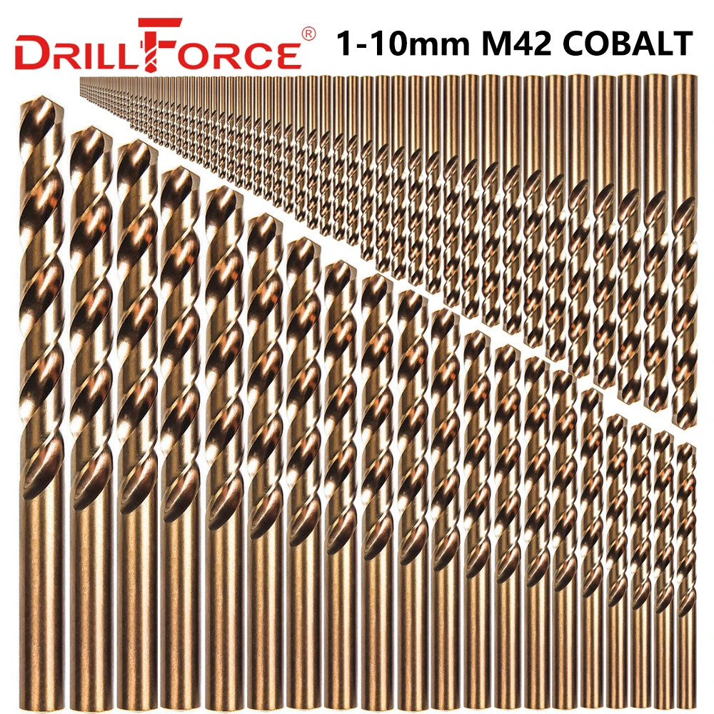 Набор кобальтовых сверл Drillforce 91 шт. 1 10 мм M42 8% набор для сверления с помощью