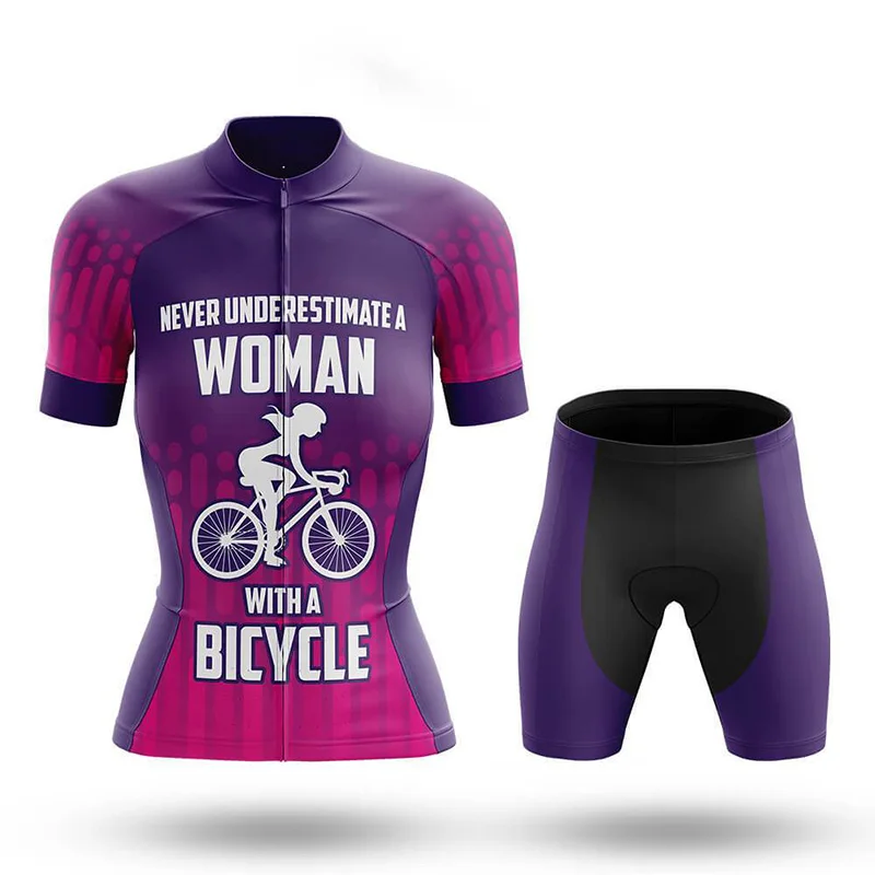 

Women's Cycling Jersey Sets Bike Clothing Shorts Sleeve Skinsuit Summer Bicycle Pro Team Racing Uniform Mountain Suit Sportwear