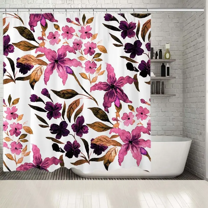 Занавески для душа лилии цветы с листьями цветочный узор Роскошный дизайн