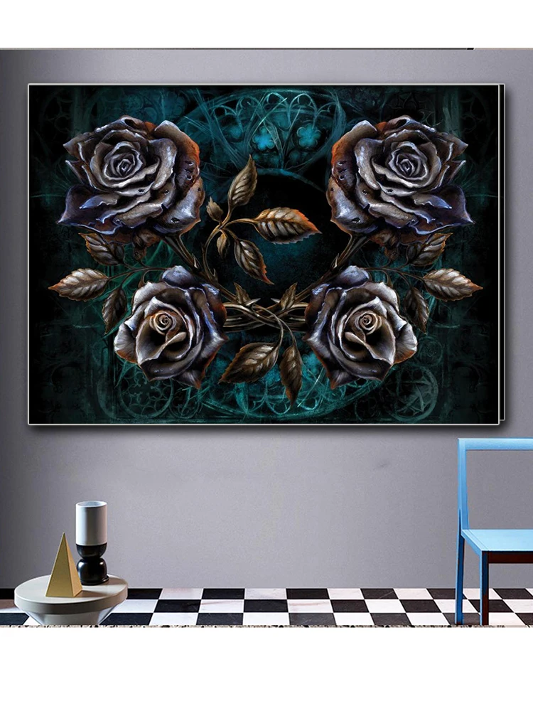 Алмазная живопись Новое поступление фантастическая темнота роза полная вышивка