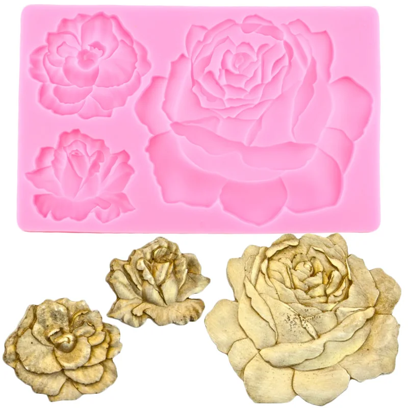 Силиконовая форма для мастики в стиле барокко рельефная виде прокрутки цветов