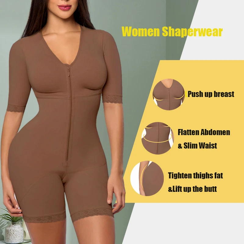 Fajas Colombianas Women Post Liposuction Shaper Postpartum Recovery Shapewear Flatten Abdomen Zipper BBl Supplies Bodysuit