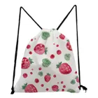 Освежающие Сумки на шнурке с принтом клубники, простая женская сумка, унисекс, сумка для обуви для школы, вместительная Повседневная сумка для книг